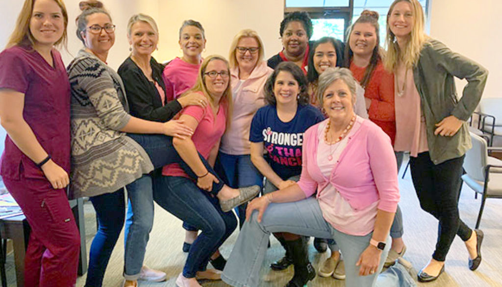 ladies in blue jeans for breast cancer awareness