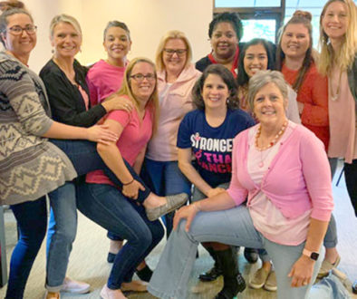 ladies in blue jeans for breast cancer awareness
