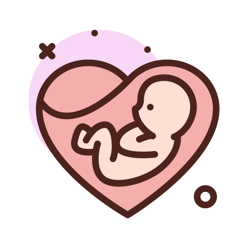 Illustration of a baby in a heart icon